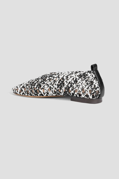 Mansur Gavriel Woven Leather Ballet Flats Black Women's