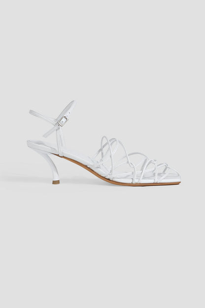 Tibi Betty Leather Sandals White Women's