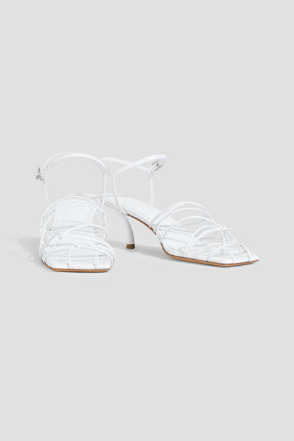 Tibi Betty Leather Sandals White Women's