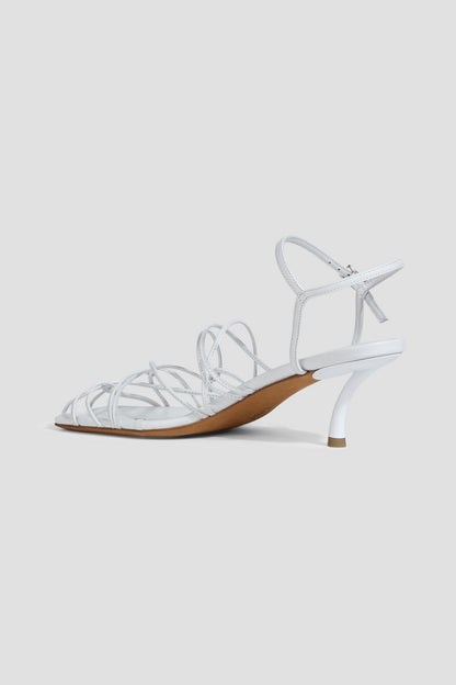 Tibi Betty Leather Sandals White Women's