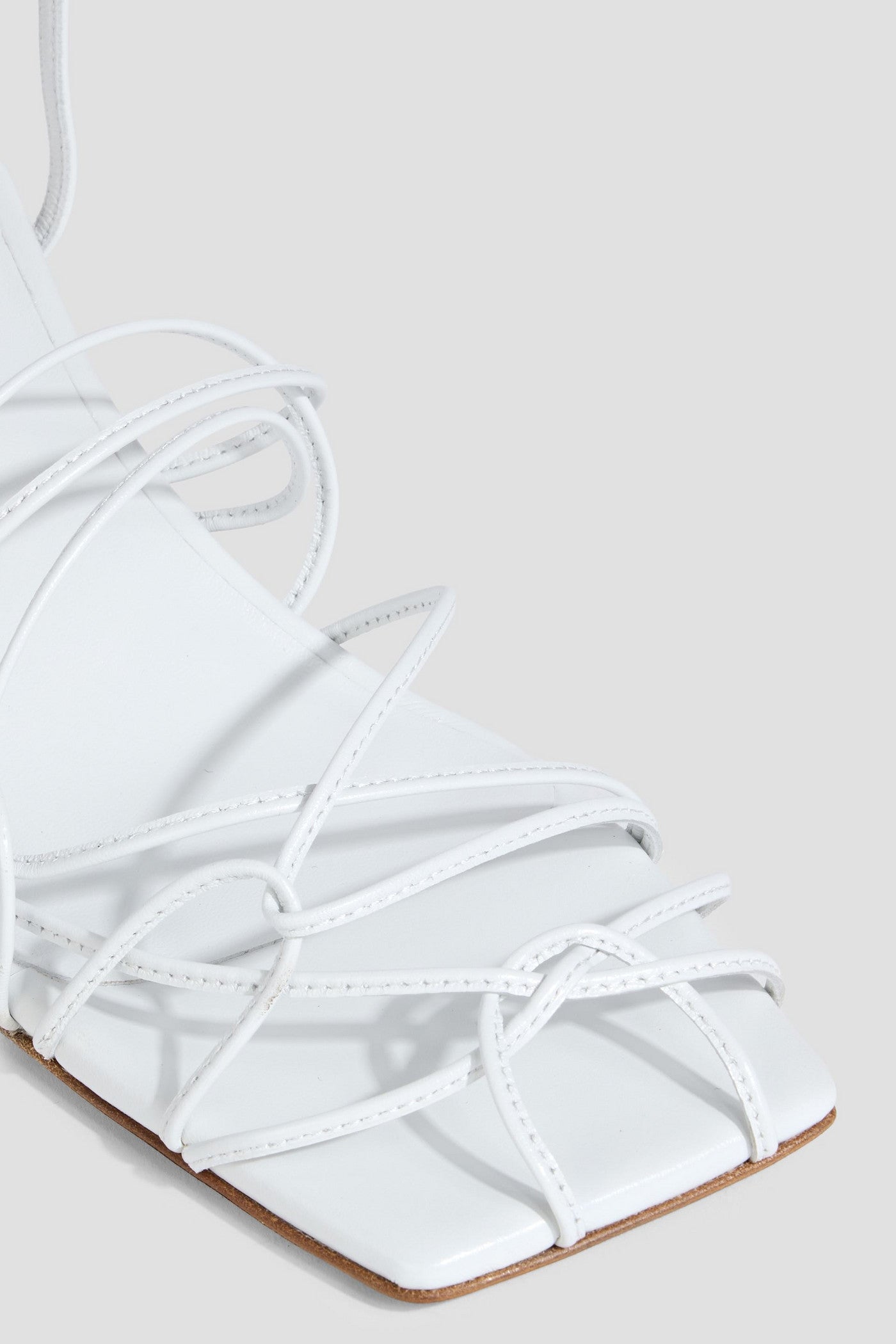 Tibi Betty Leather Sandals White Women's