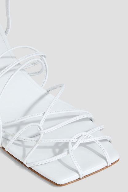 Tibi Betty Leather Sandals White Women's
