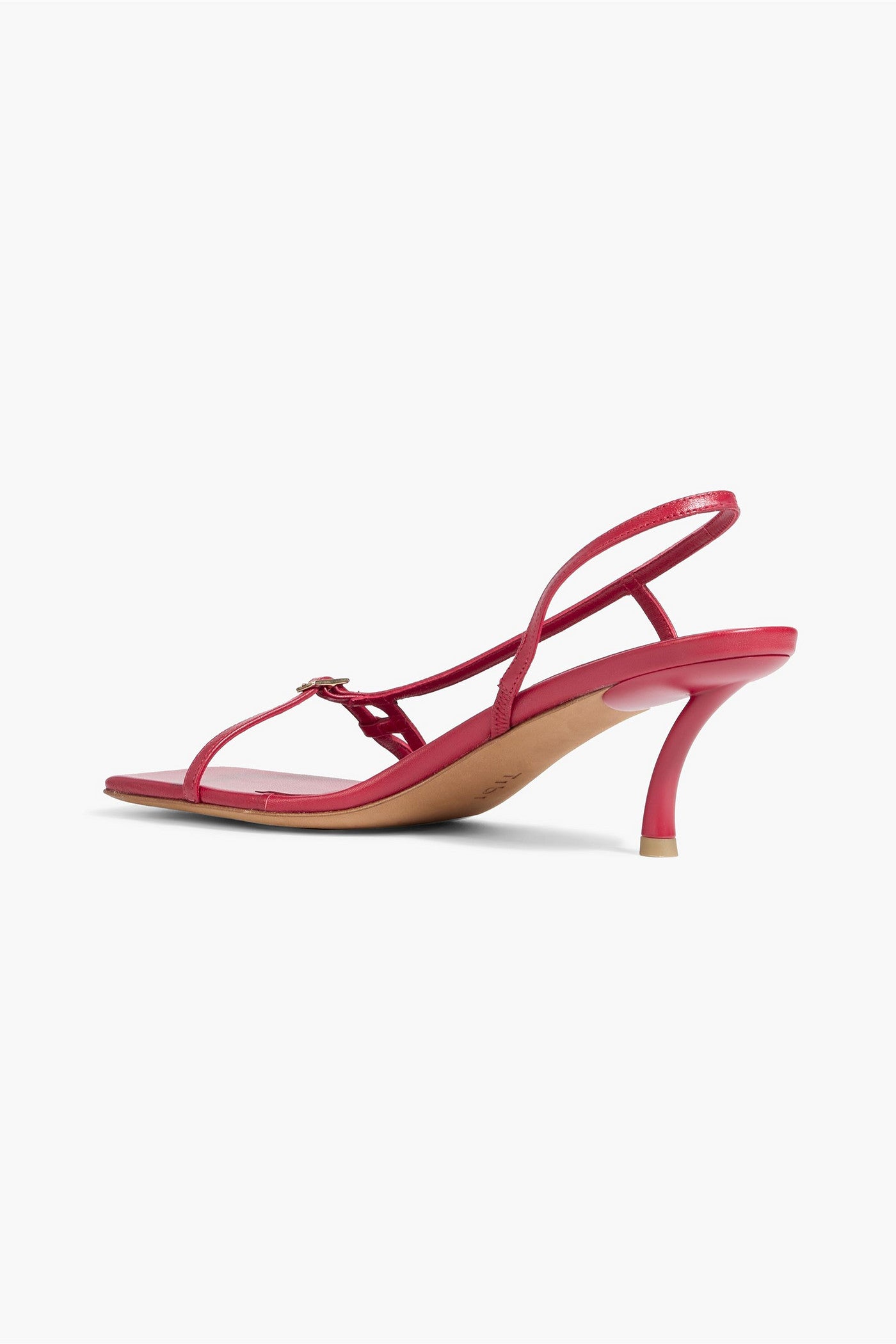 Tibi Kendrick Buckled Leather Slingback Sandals Claret Women's