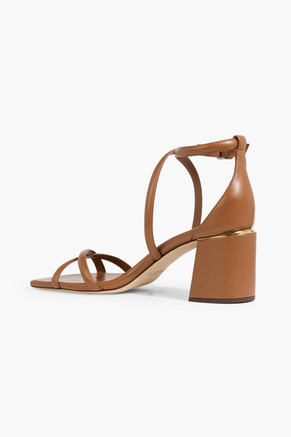 Jimmy Choo Rheea 65 Leather Sandals Light Brown Women's
