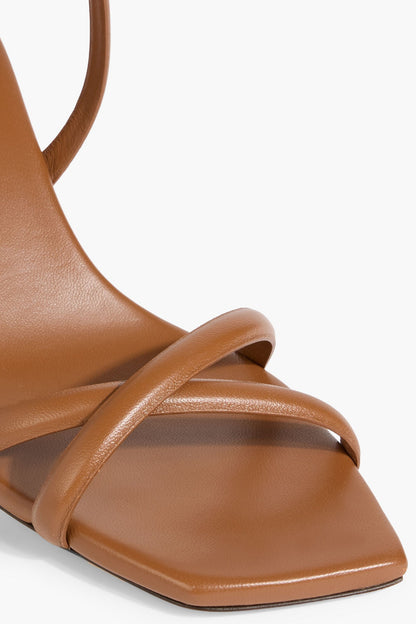 Jimmy Choo Rheea 65 Leather Sandals Light Brown Women's