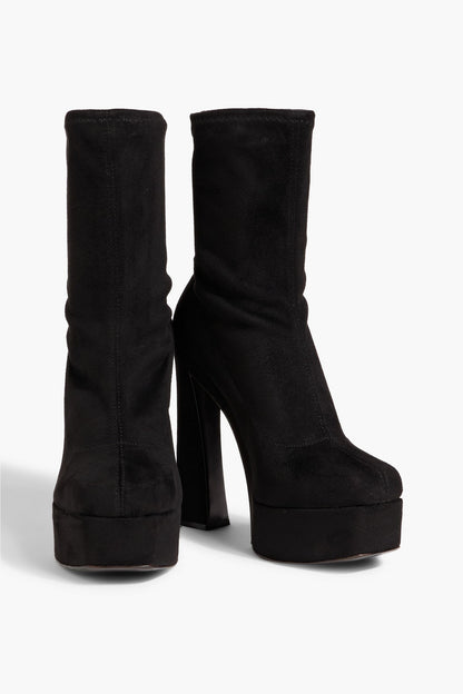 Giuseppe Zanotti Aureliee 100 Brushed Platform Ankle Boots Black Women's