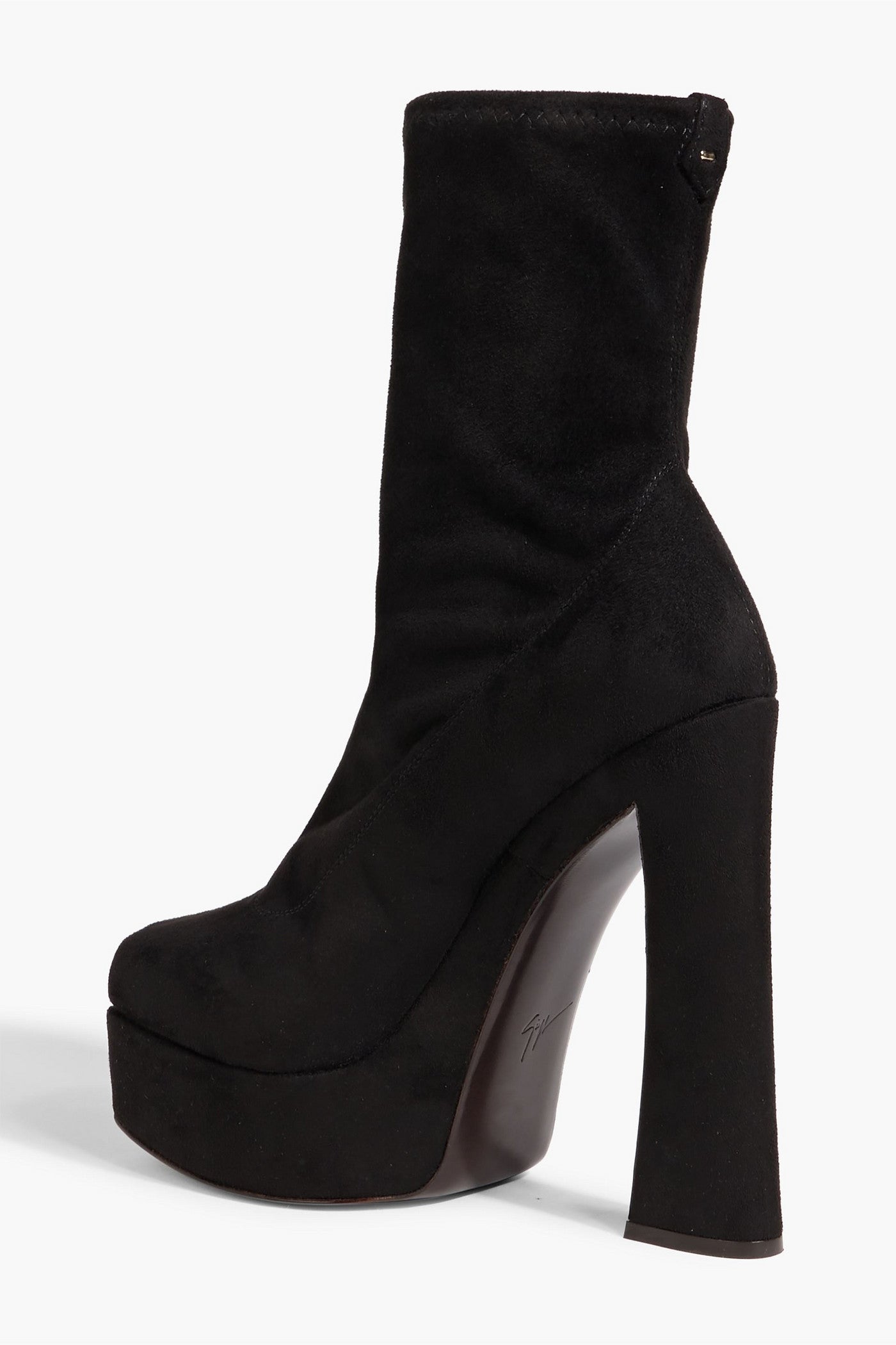 Giuseppe Zanotti Aureliee 100 Brushed Platform Ankle Boots Black Women's