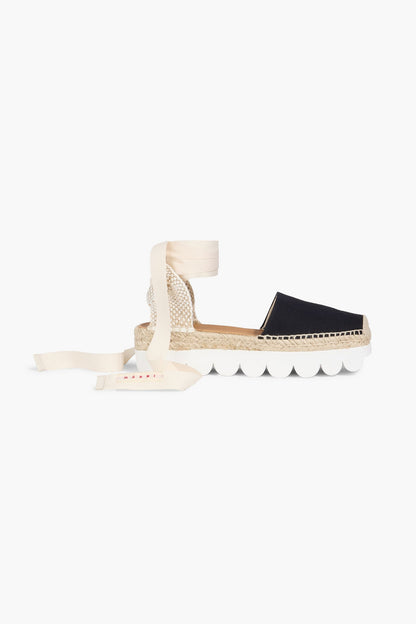 Marni Canvas Platform Espadrilles Black Women's