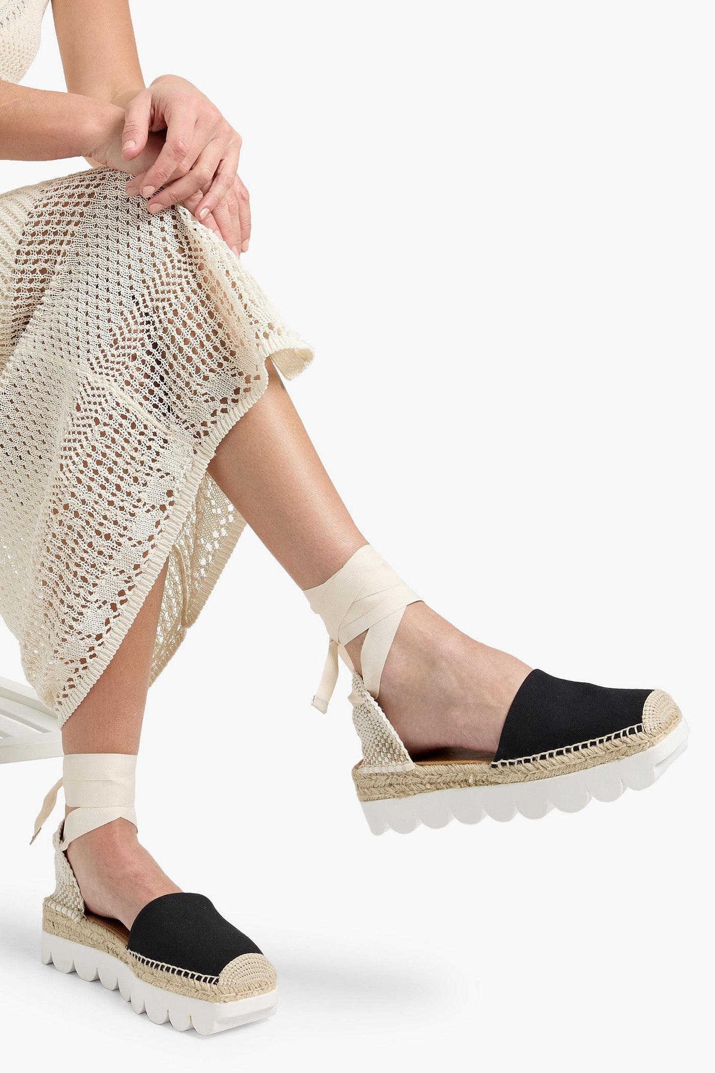Marni Canvas Platform Espadrilles Black Women's