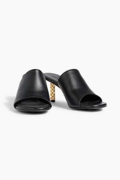 Givenchy G Cube Leather Mules Black Women's