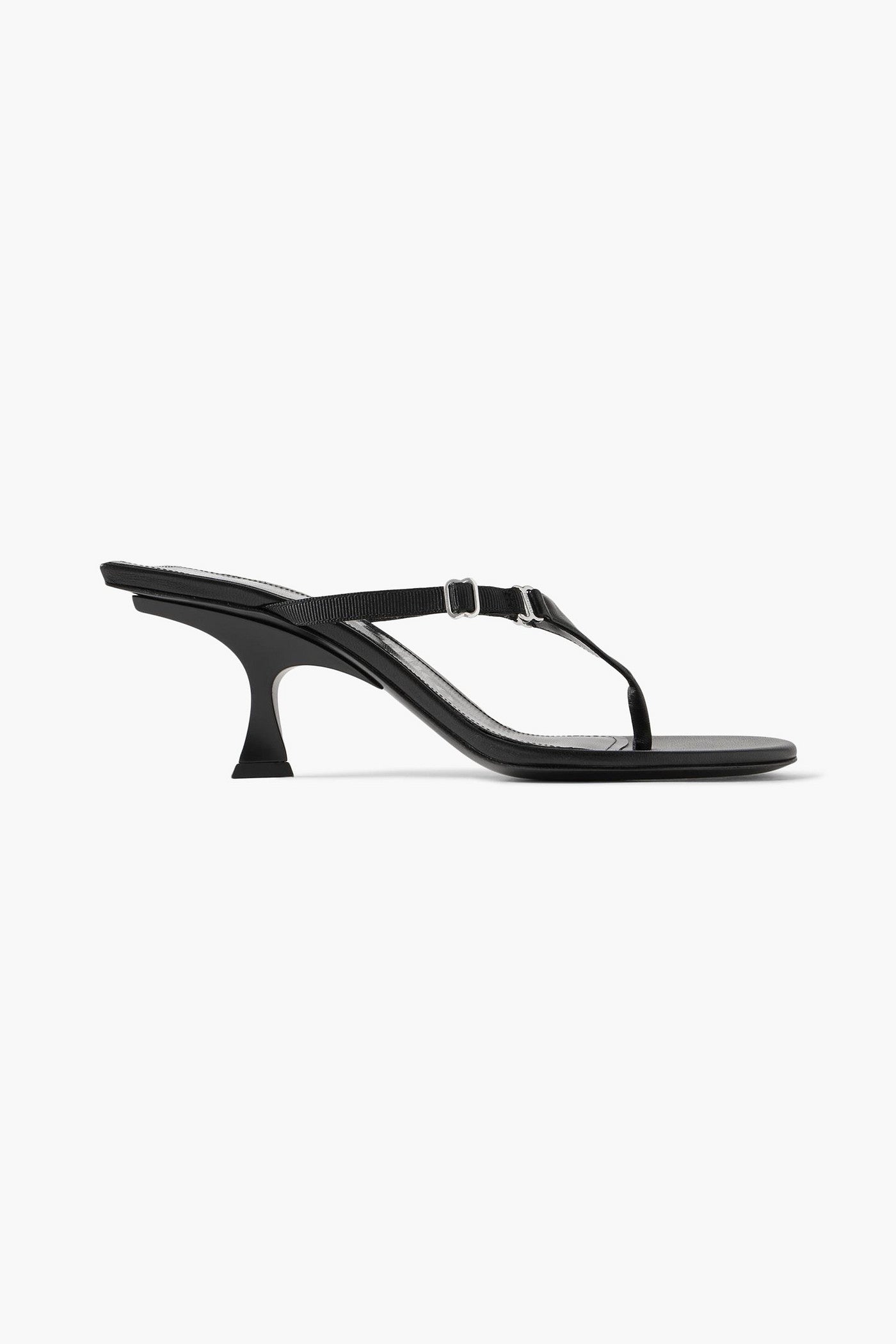 The Attico Bes Embellished Grosgrain-Trimmed Leather Mules Black Women's