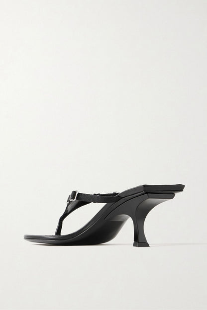 The Attico Bes Embellished Grosgrain-Trimmed Leather Mules Black Women's