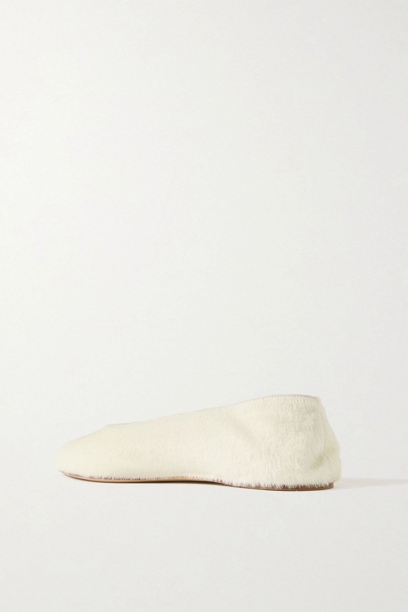 Gabriela Hearst Andre Calf Hair Point-Toe Flats Ivory Women's