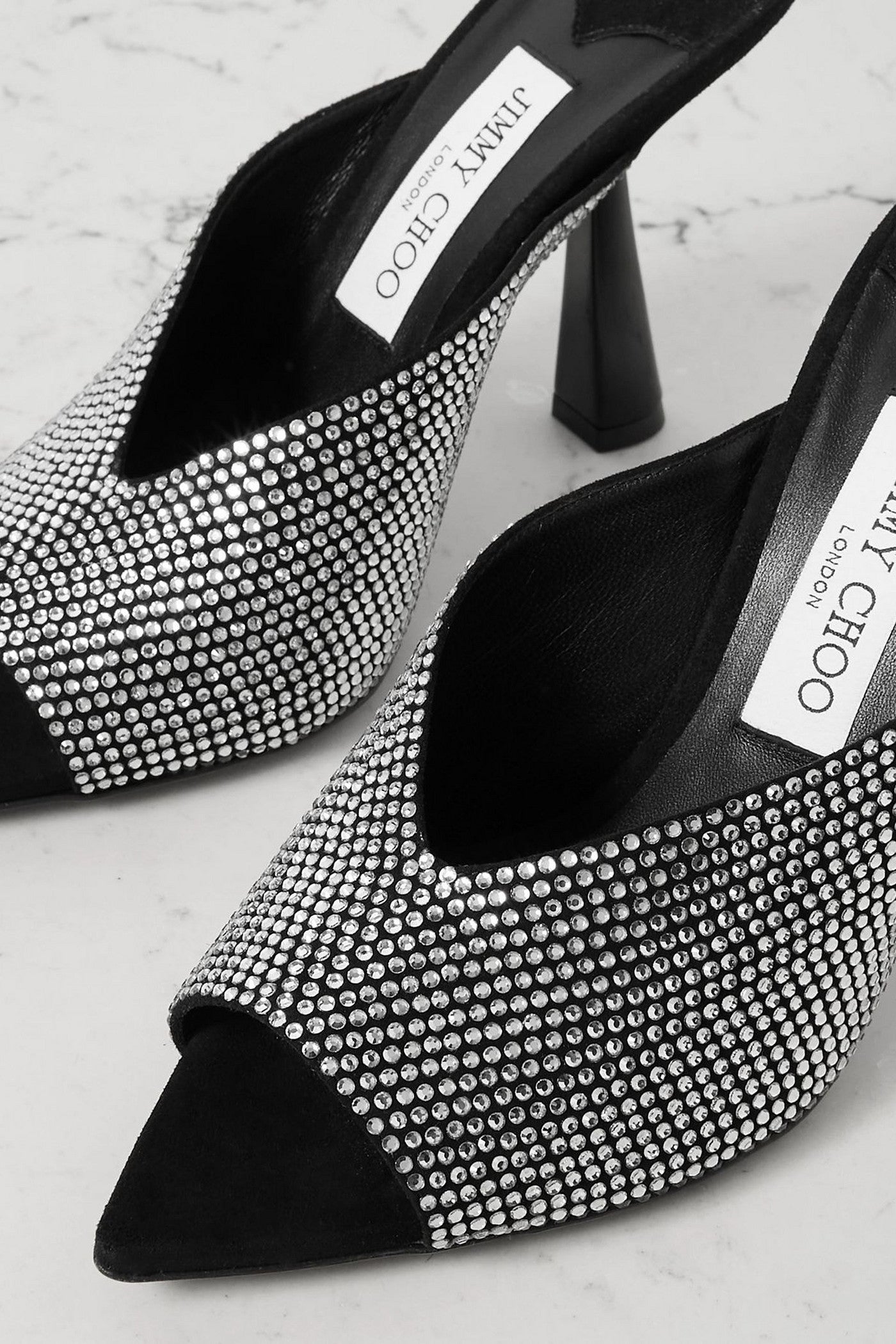 Jimmy Choo Maryanne Crystal-Embellished Suede Pumps Black Women's