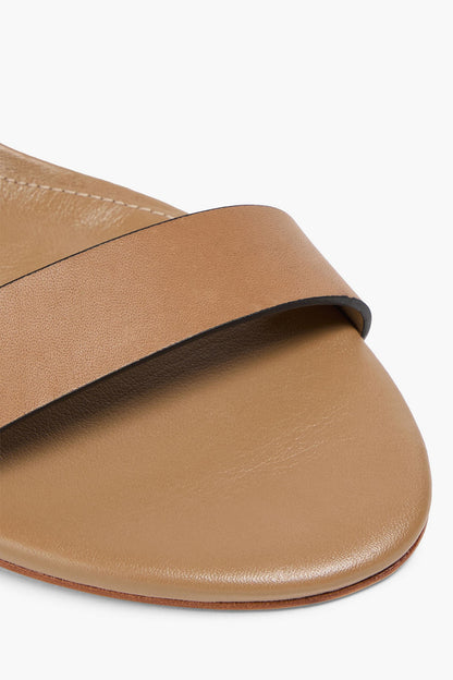 Farm Rio Leather Wedge Mules Taupe Women's
