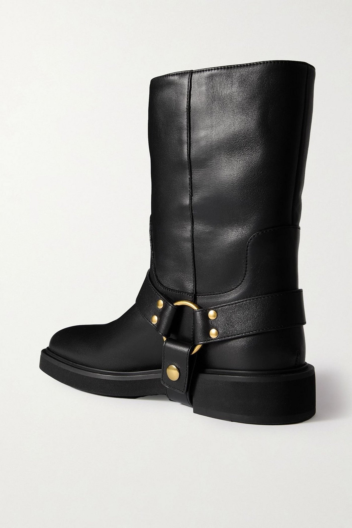 Valentino Garavani Vlogo Signature Embellished Leather Ankle Boots Black Women's
