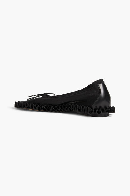 Simone Rocha Tutu Frill Ruffled Mesh Ballet Flats Black Women's