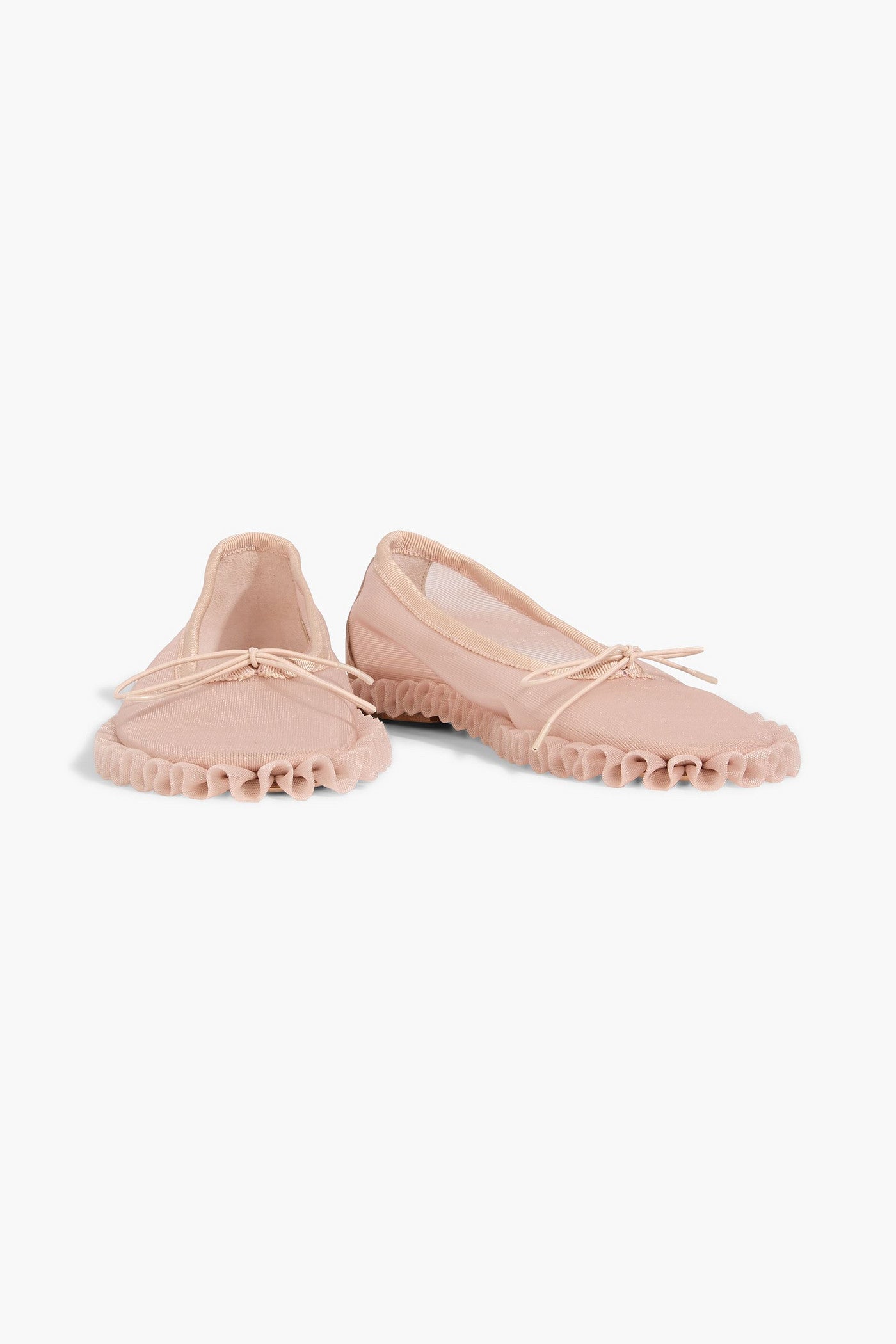 Simone Rocha Tutu Frill Ruffled Mesh Ballet Flats Blush Women's