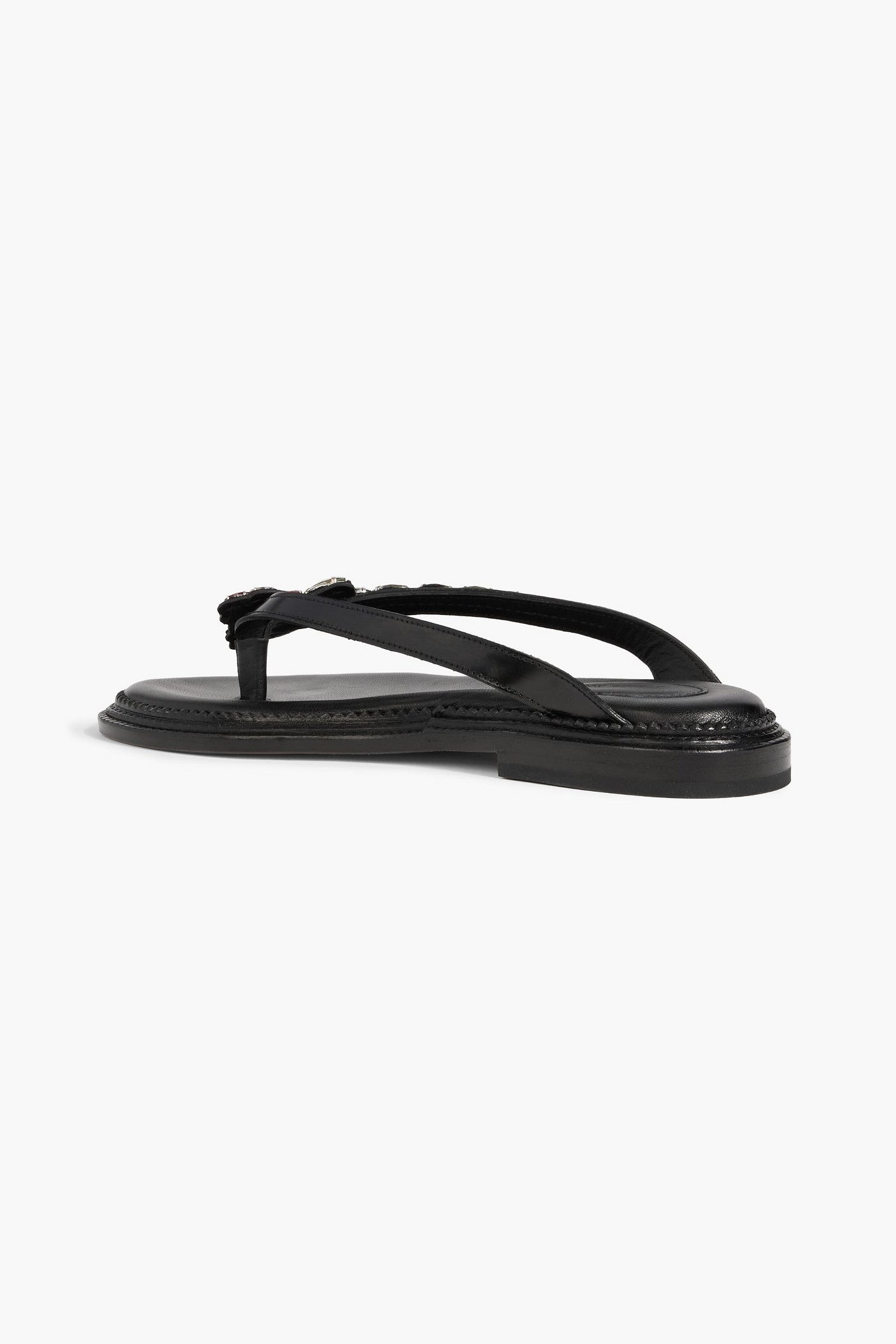 Simone Rocha Crystal-Embellished Glossed-Leather Sandals Black Women's