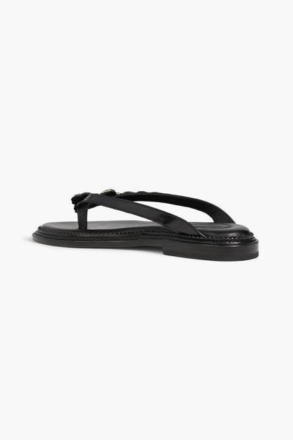 Simone Rocha Crystal-Embellished Glossed-Leather Sandals Black Women's