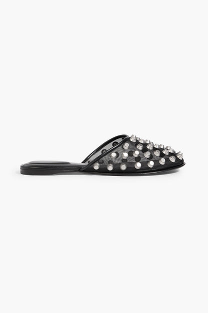 Alexander Wang Rhodes Studded Mesh Slippers Black Women's