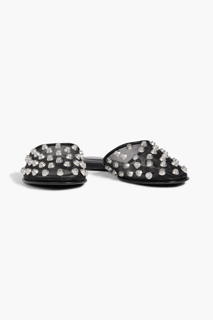 Alexander Wang Rhodes Studded Mesh Slippers Black Women's
