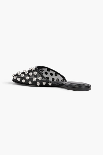 Alexander Wang Rhodes Studded Mesh Slippers Black Women's