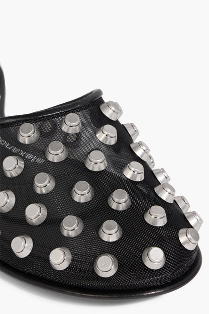 Alexander Wang Rhodes Studded Mesh Slippers Black Women's