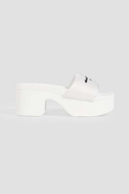 Alexander Wang Canvas Platform Mules White Women's