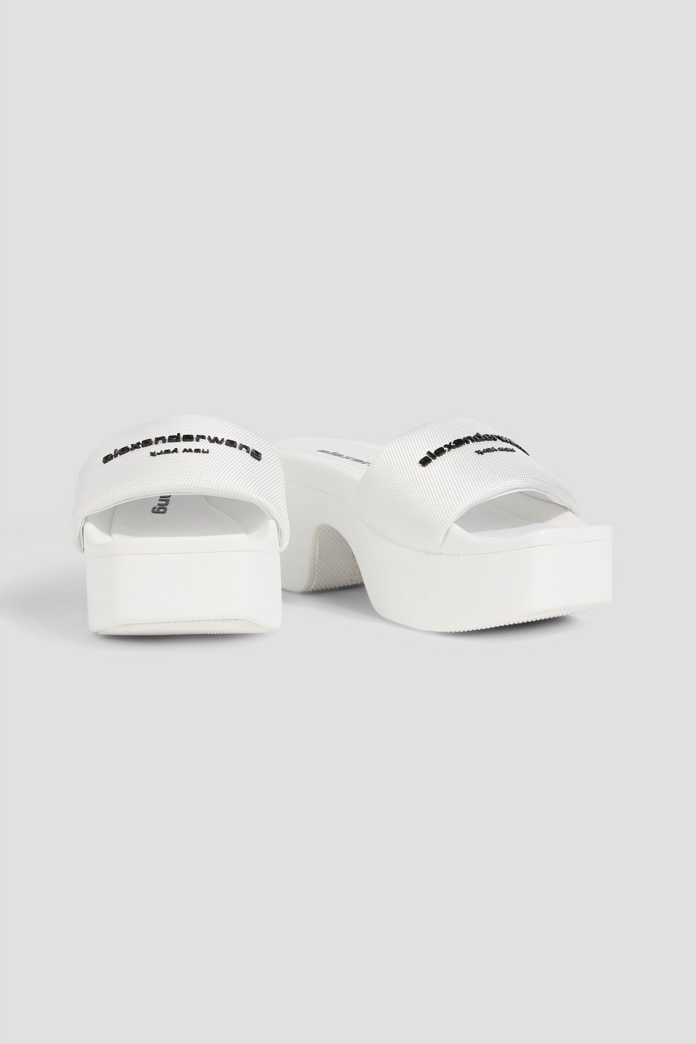 Alexander Wang Canvas Platform Mules White Women's
