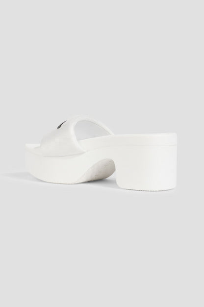 Alexander Wang Canvas Platform Mules White Women's