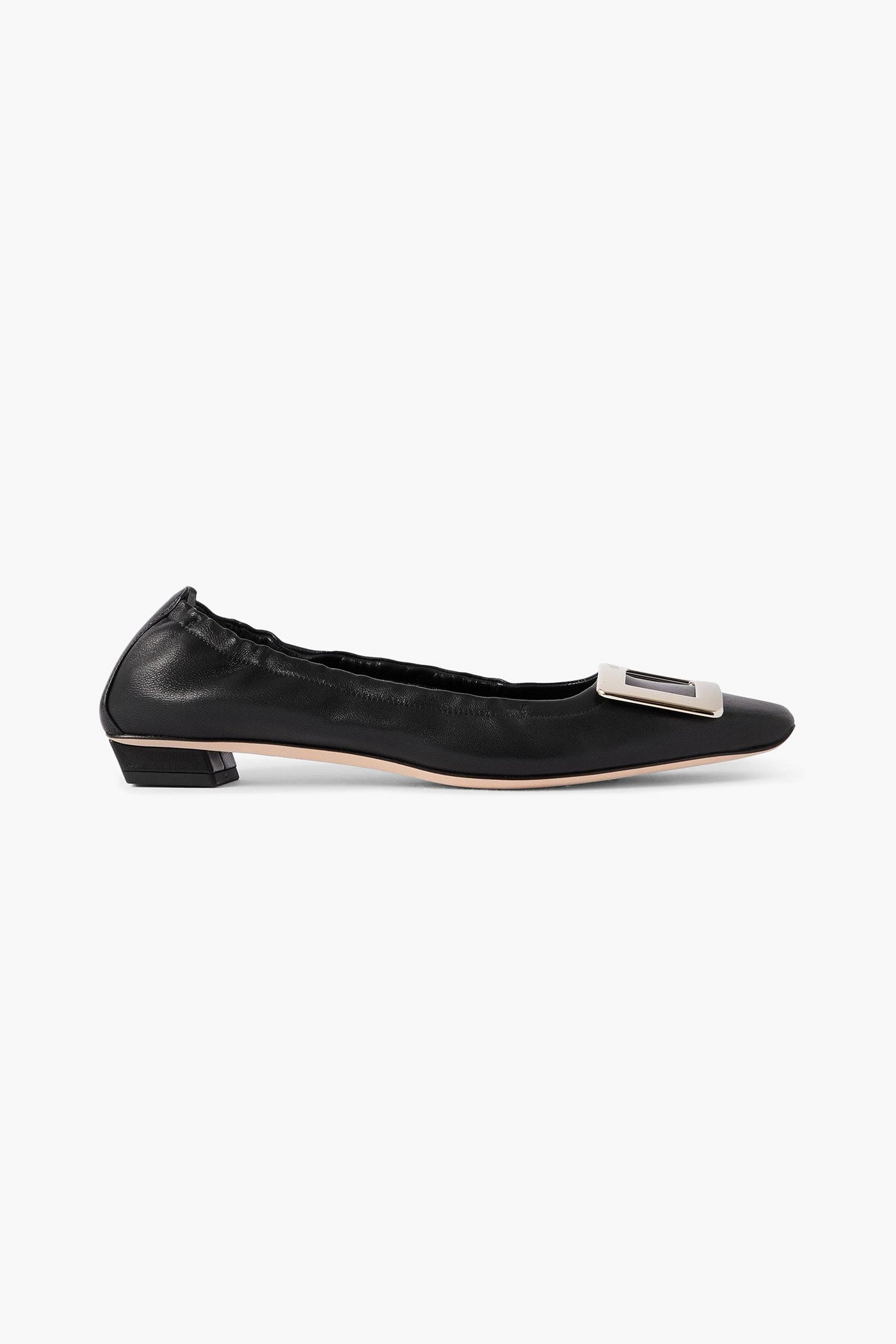 Roger Vivier Belle Vivier Leather Ballet Flats Black Women's