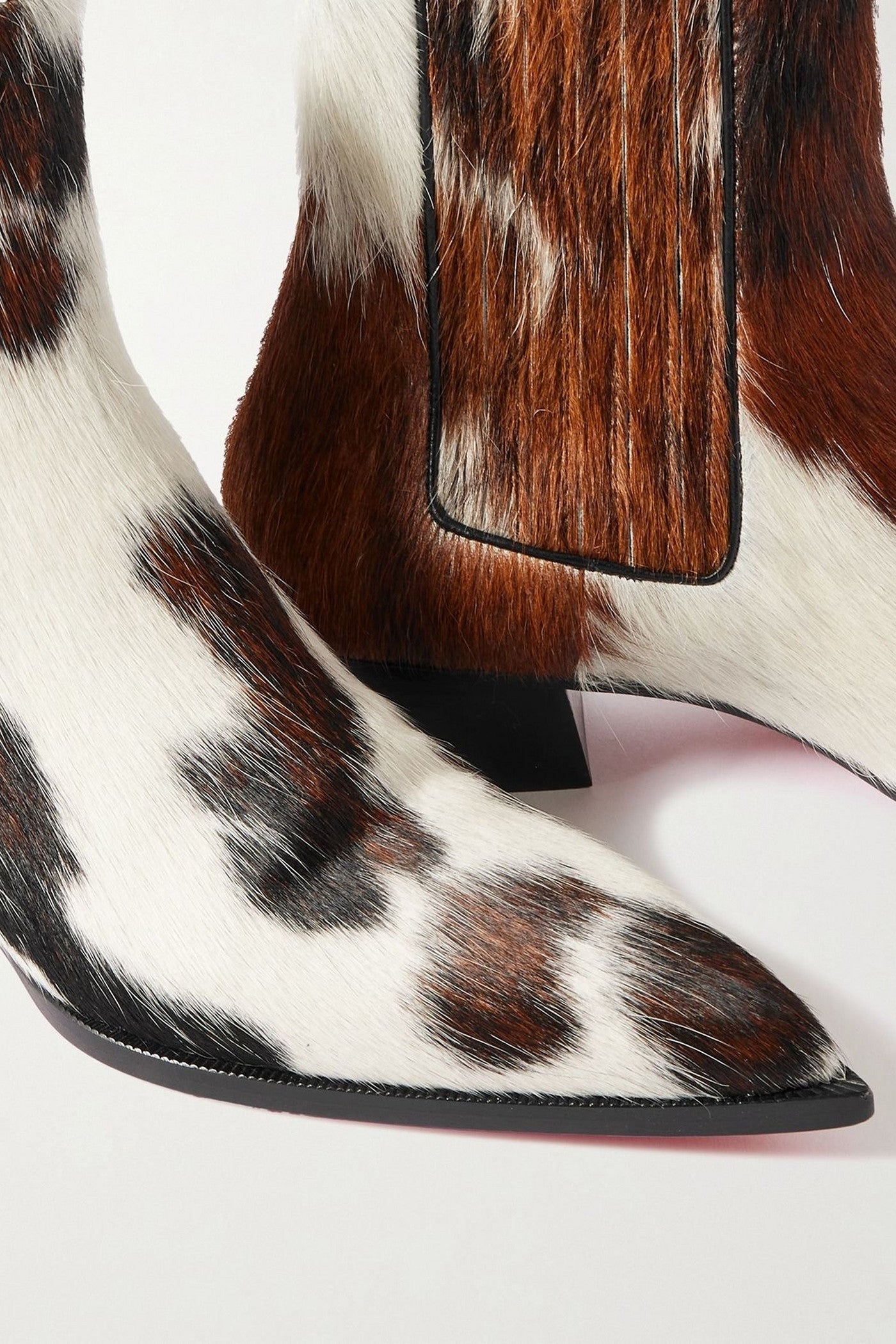 Christian Louboutin Cheliviss Calf Hair Chelsea Boots Animal Print Women's