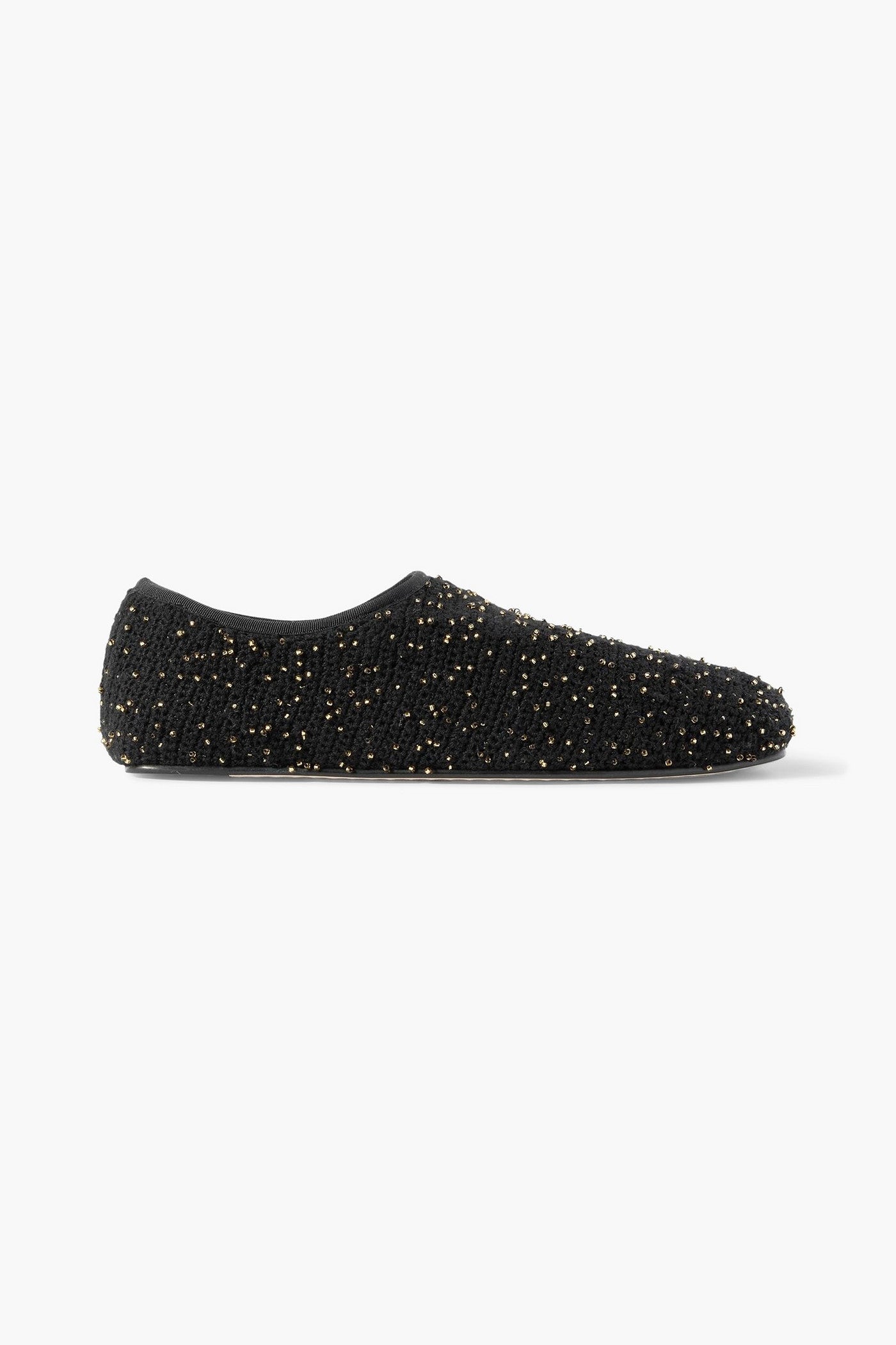 Gabriela Hearst Callie Beaded Crocheted Ballet Flats Black Women's