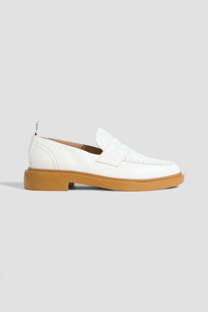 Thom Browne Pebbled-Leather Loafers White Women's