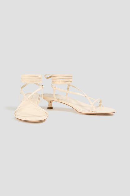 Aeyde Paige Leather Sandals Cream Women's