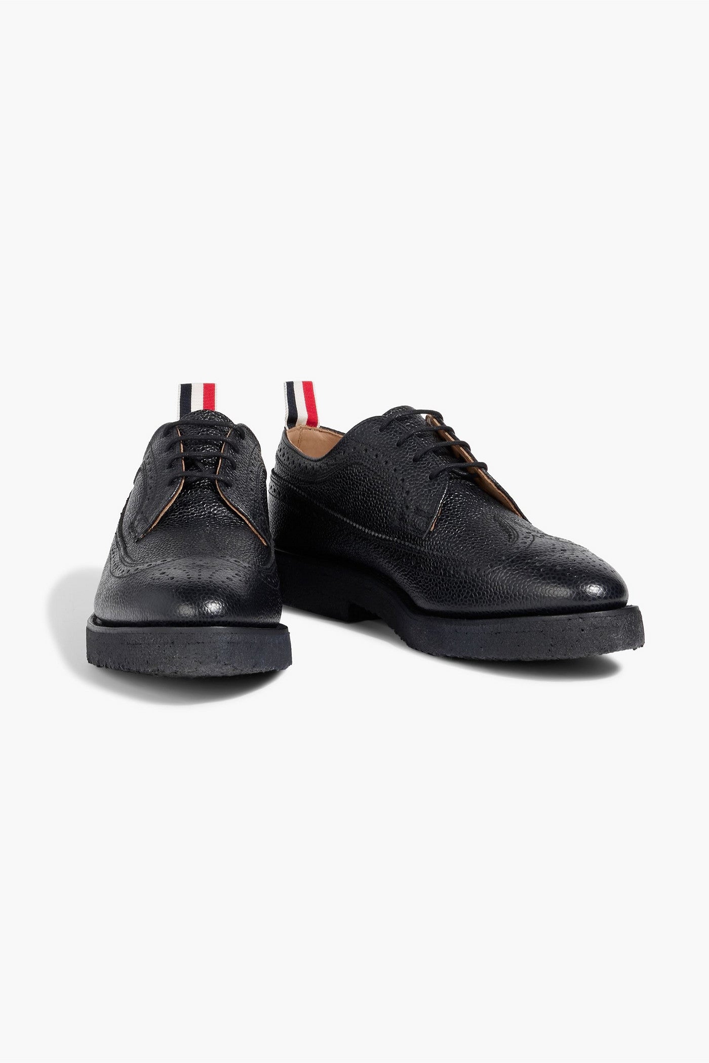Thom Browne Pebbled-Leather Brogues Black Women's