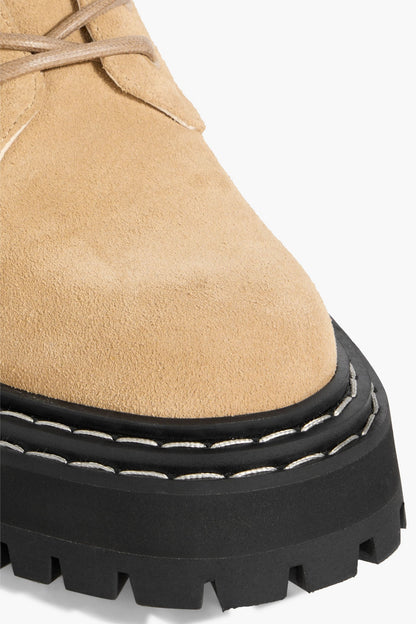 Proenza Schouler Suede Combat Boots Beige Women's