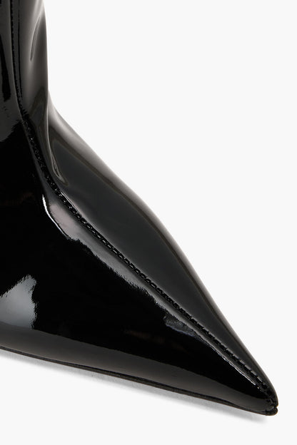 Amina Muaddi Debora Patent-Leather Thigh Boots Black Women's