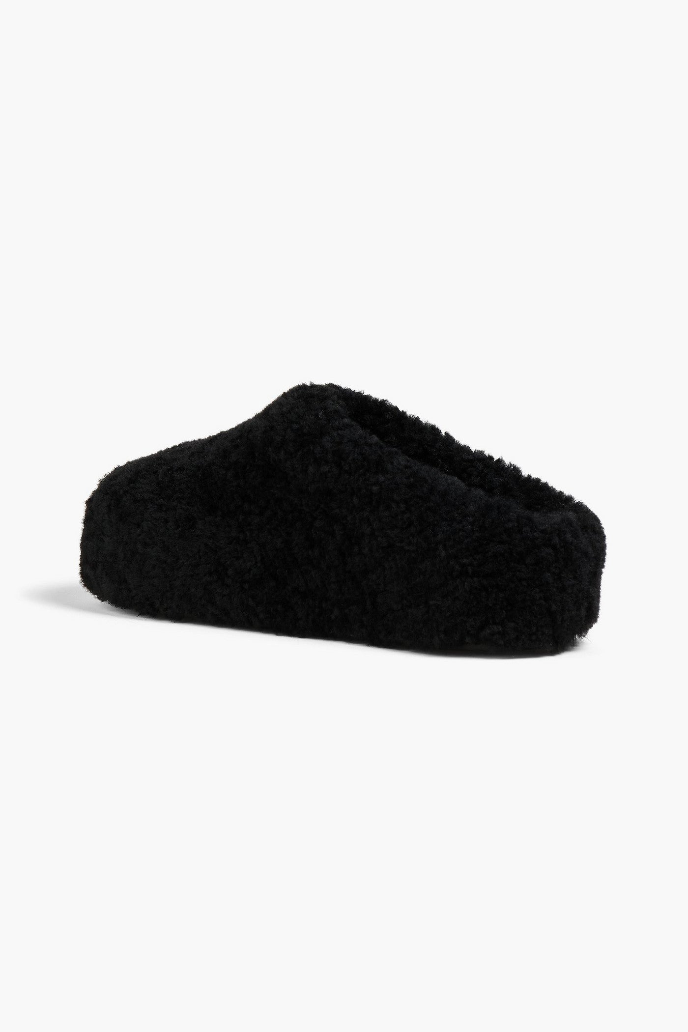 Amina Muaddi Giuly Shearling Slippers Black Women's