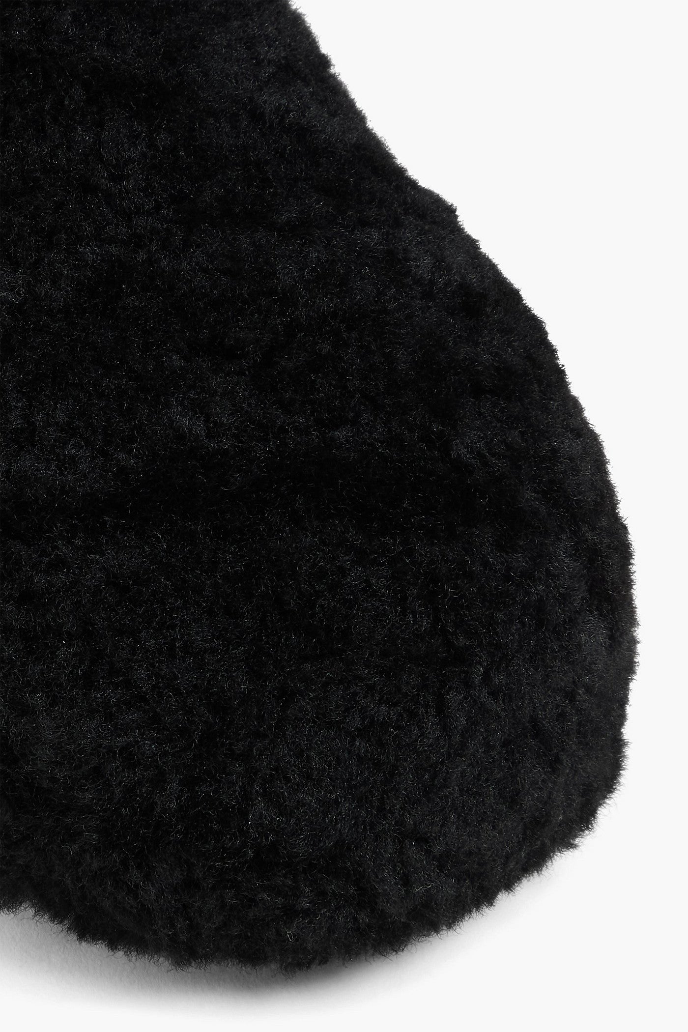 Amina Muaddi Giuly Shearling Slippers Black Women's
