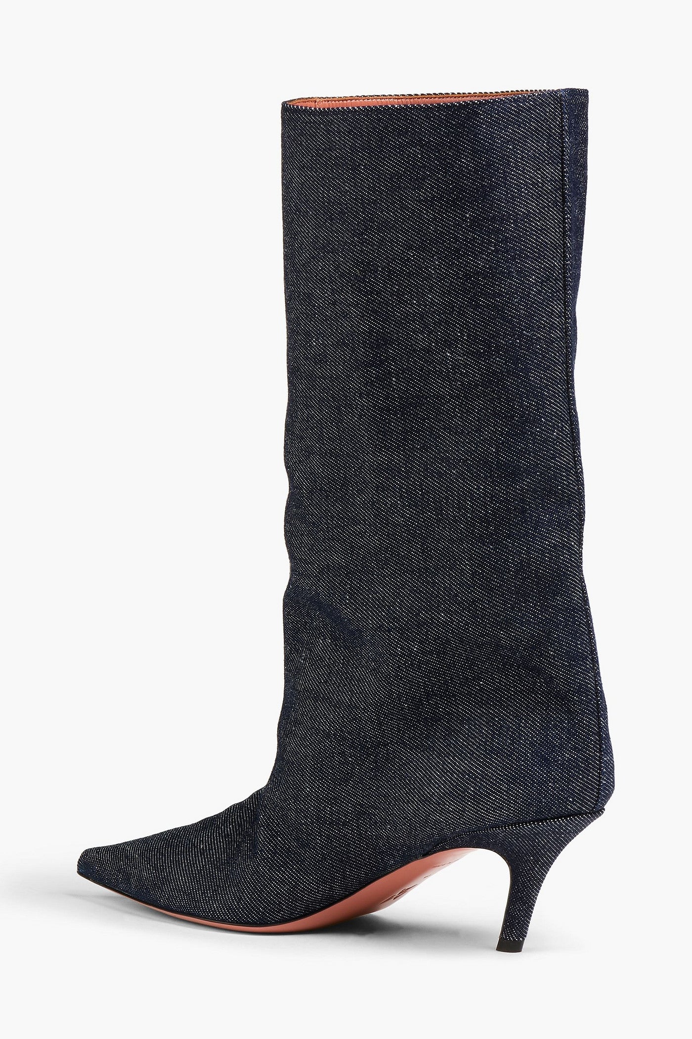 Amina Muaddi Fiona 60 Denim Boots Dark Denim Women's