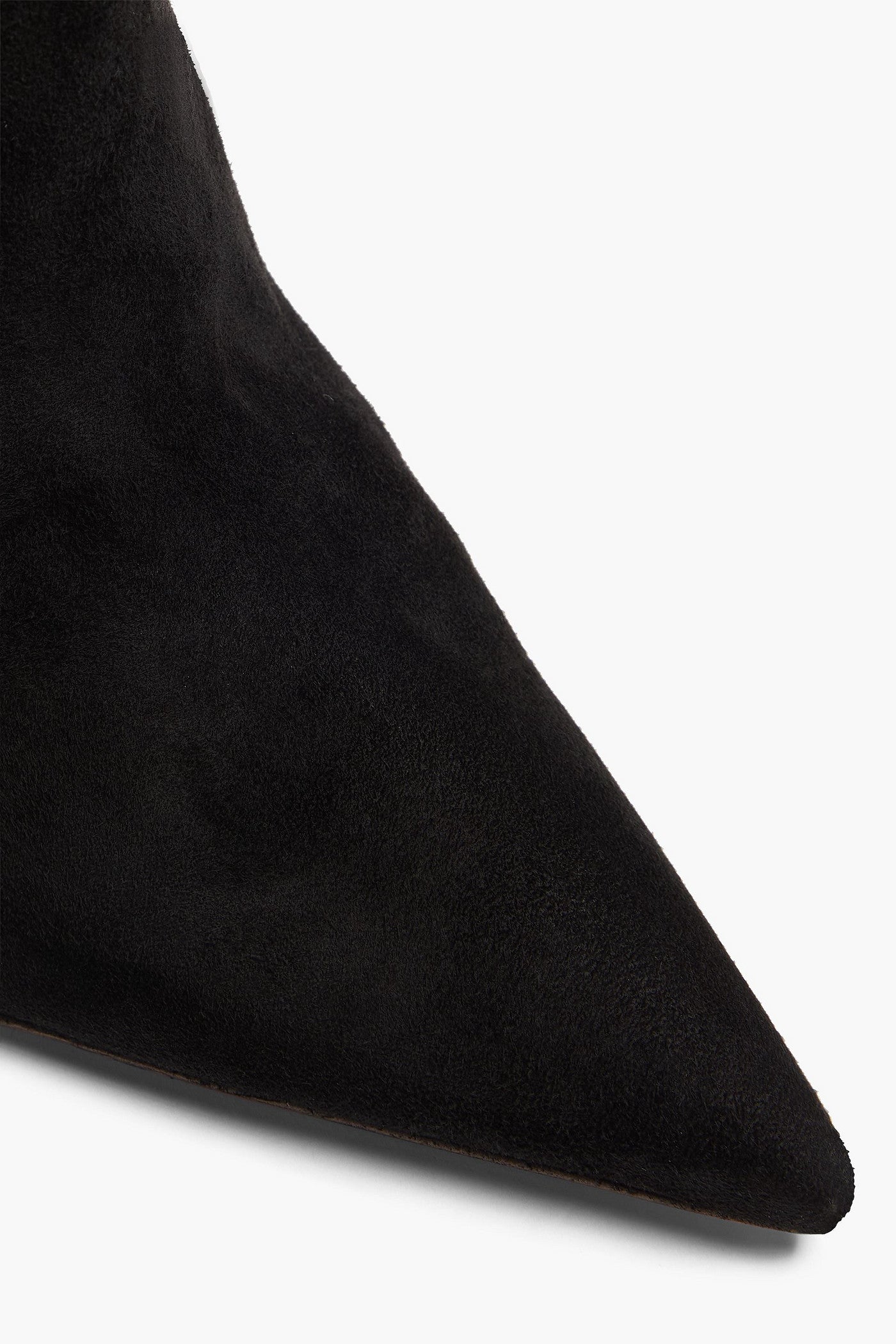 Amina Muaddi Olivia Suede Thigh Boots Black Women's