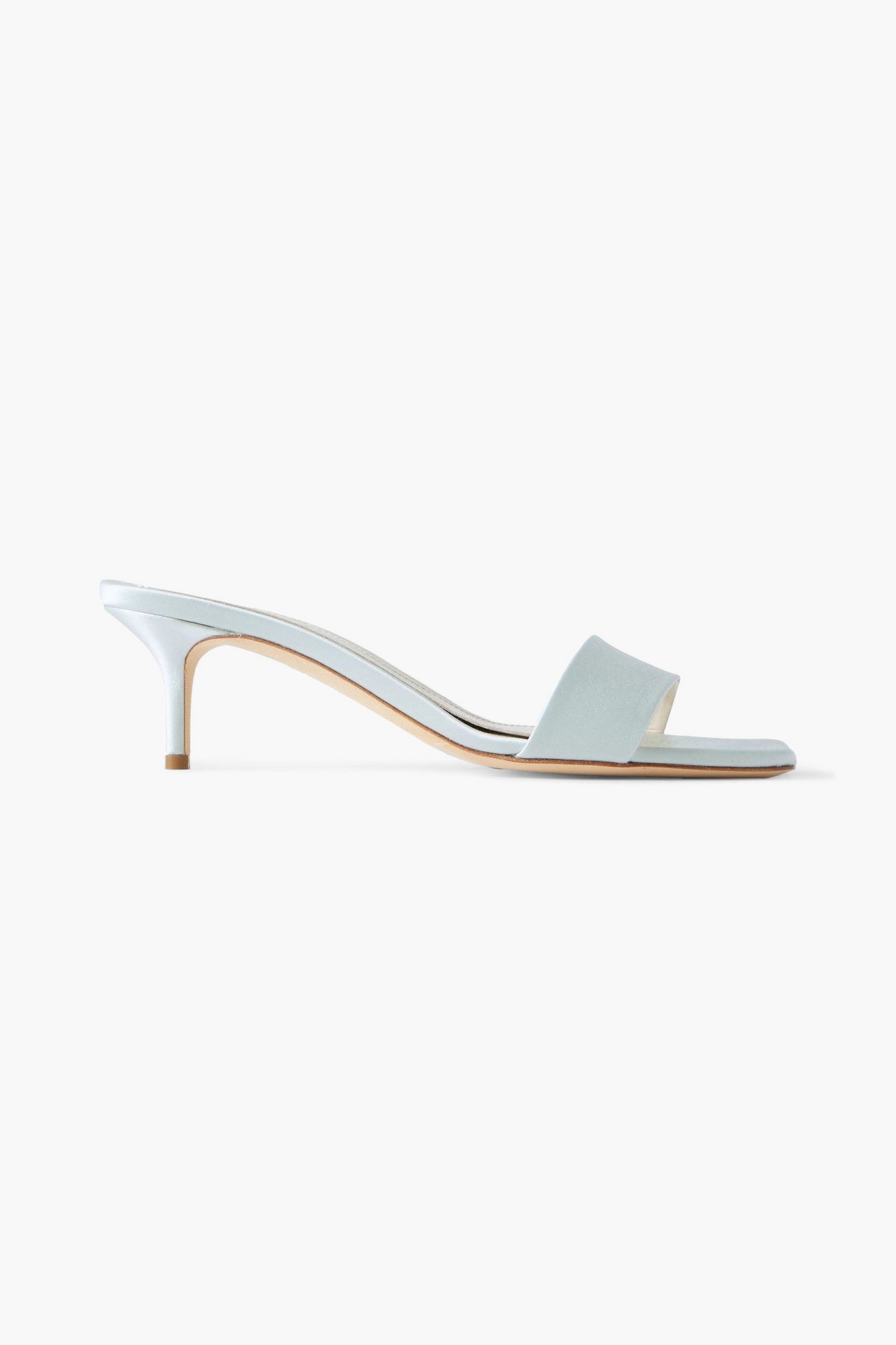 Aeyde Ilvy Satin Mules Sky Blue Women's