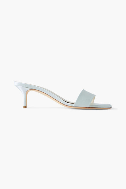 Aeyde Ilvy Satin Mules Sky Blue Women's