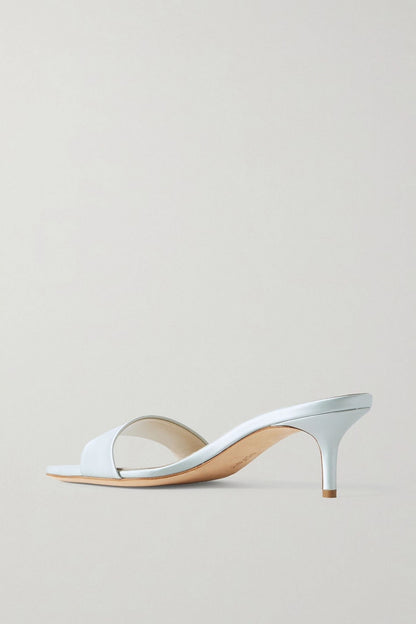 Aeyde Ilvy Satin Mules Sky Blue Women's