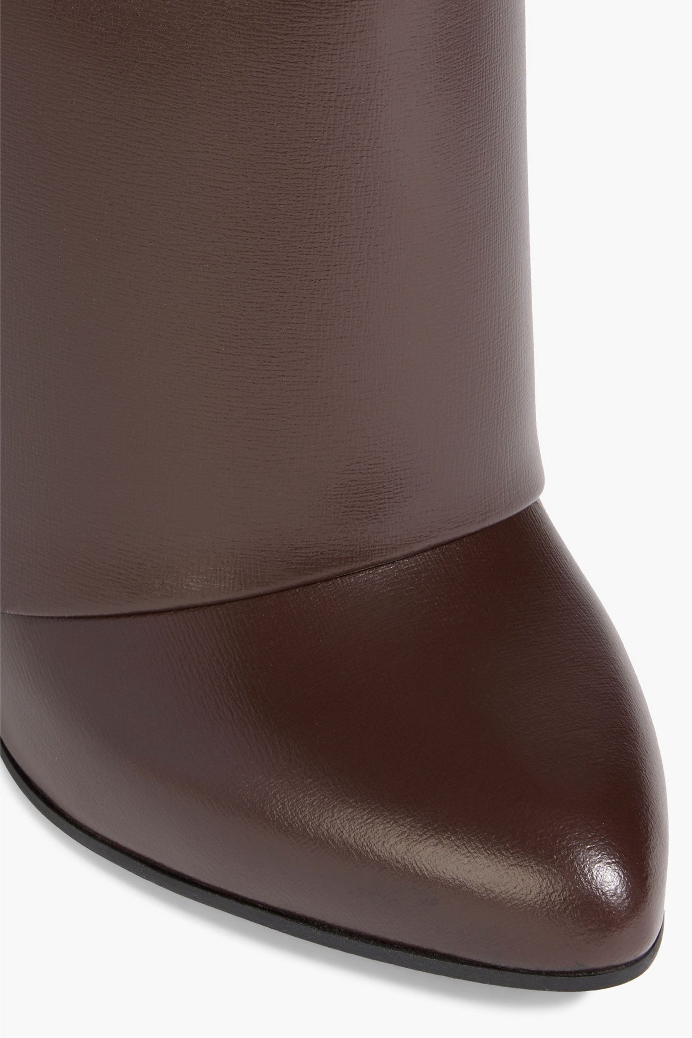 Givenchy Shark Lock Leather Knee Boots Brown Women's