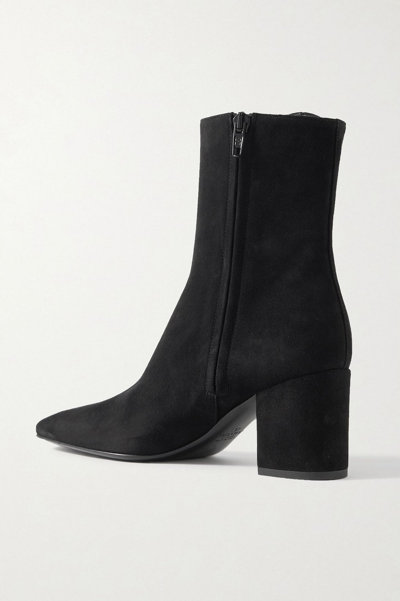 Valentino Garavani Vlogo Bold 70 Embellished Suede Ankle Boots Black Women's
