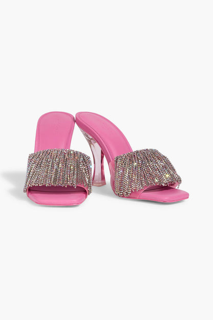 Cult Gaia Lana Crystal-Embellished Pvc Mules Pink Women's