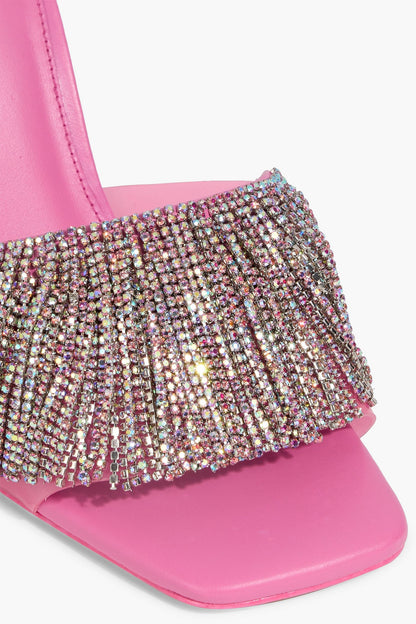Cult Gaia Lana Crystal-Embellished Pvc Mules Pink Women's